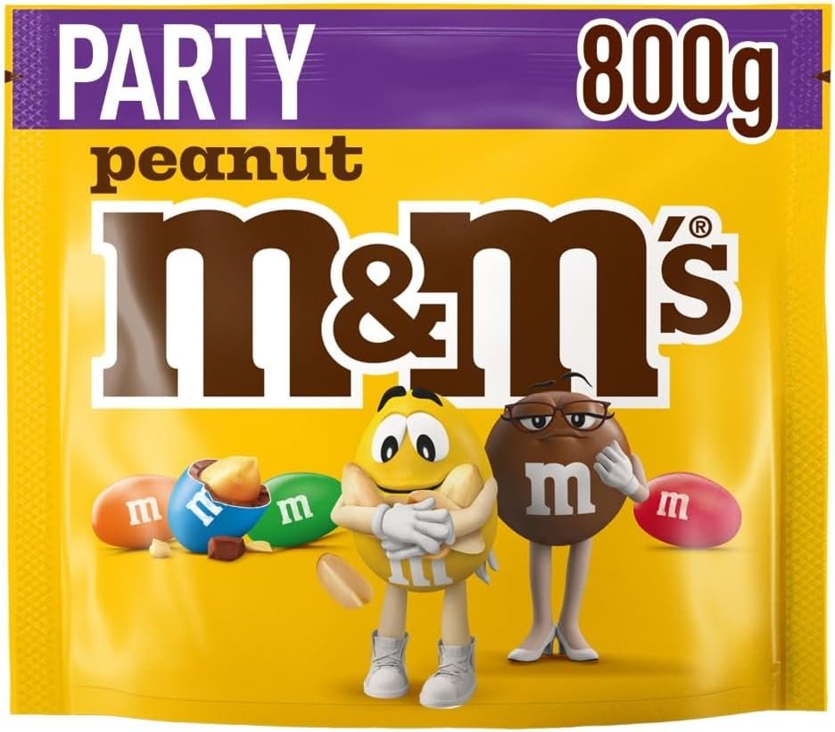 M&M's Peanut Chocolate Party Bulk Bag, Chocolate Gift, Father's Day Gift, 1kg (Packaging may vary) (Pack of 2)